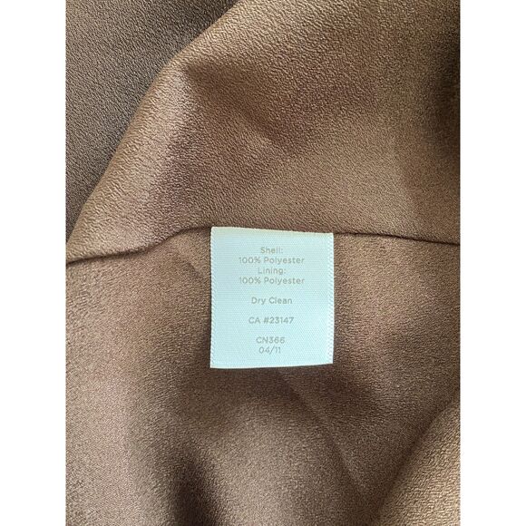 Talbots Feather Print Georgette Chiffon Sleeveless Lined Zip Midi Dress Fall 16P - Picture 5 of 9